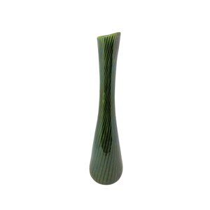 Vintage Hand Crafted Shawnee USA #1402 Green Stripped Earthenware Vase